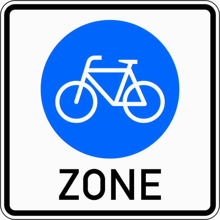 Verkehrszeichen mit einem Fahrrad im blauen Kreis (Bußgeldkatalog 2020)